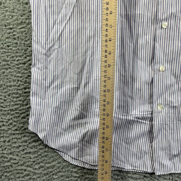 Culturata Thomas Mason Mens XL 17.5/44 Purple Tailored Fit Italy Long Sleeve - Picture 6 of 9